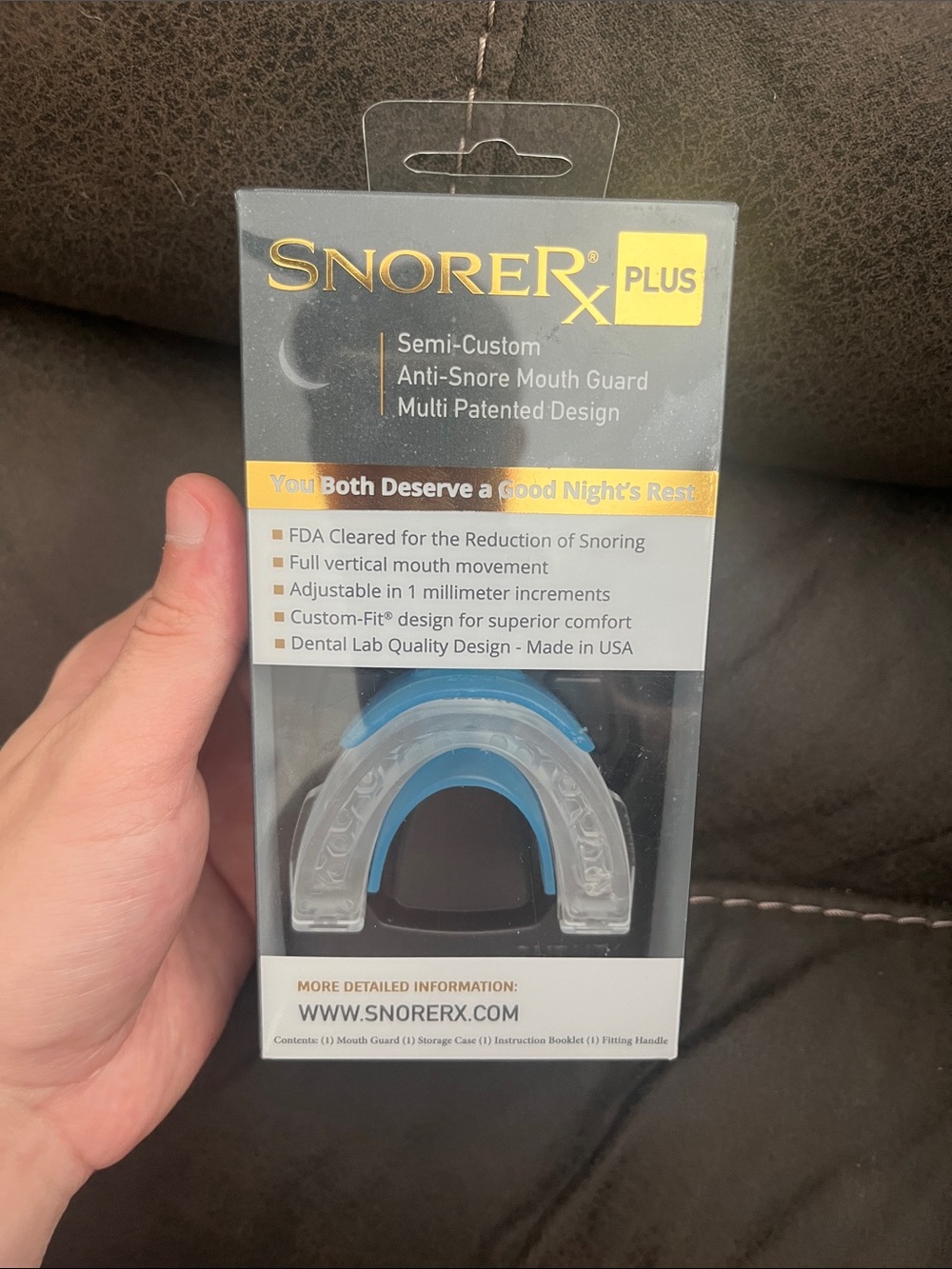 SnoreRX Plus Semi-Custom Anti-Snore Mouth Guard in Blue